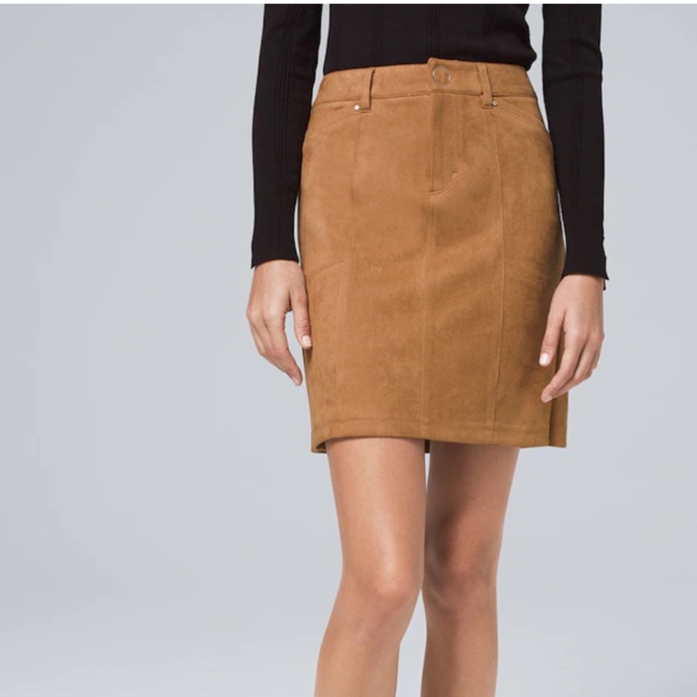 White House Black Market Faux Suede Skirt